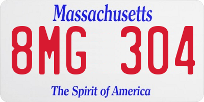 MA license plate 8MG304