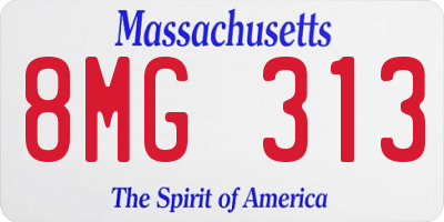 MA license plate 8MG313