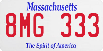 MA license plate 8MG333