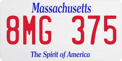MA license plate 8MG375