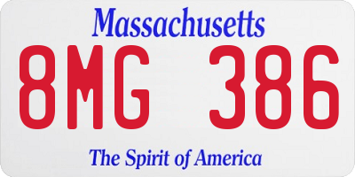 MA license plate 8MG386