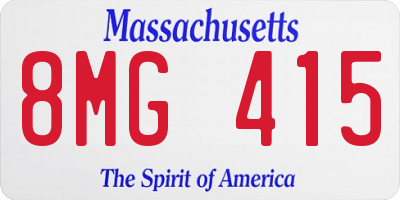 MA license plate 8MG415