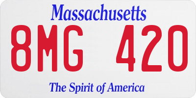 MA license plate 8MG420