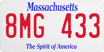 MA license plate 8MG433