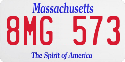 MA license plate 8MG573