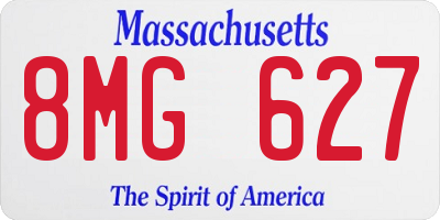 MA license plate 8MG627