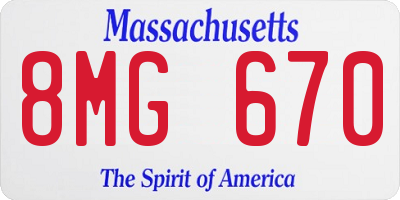 MA license plate 8MG670