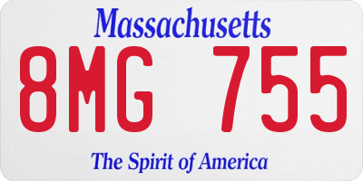 MA license plate 8MG755