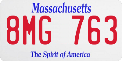MA license plate 8MG763