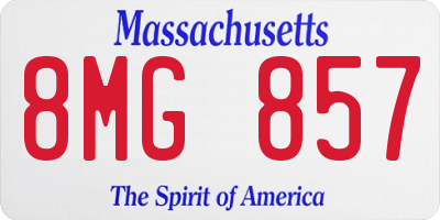 MA license plate 8MG857