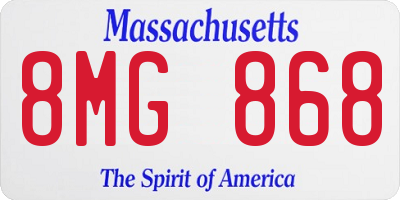 MA license plate 8MG868