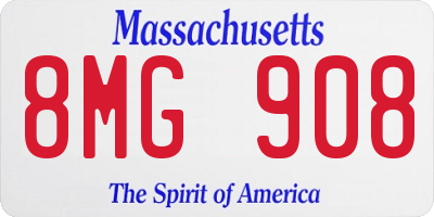 MA license plate 8MG908