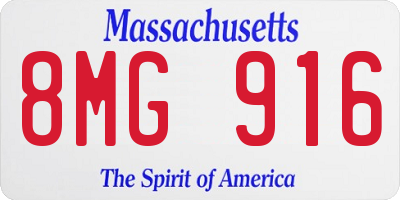 MA license plate 8MG916