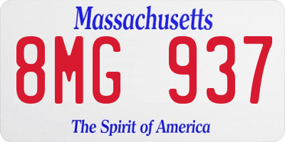 MA license plate 8MG937