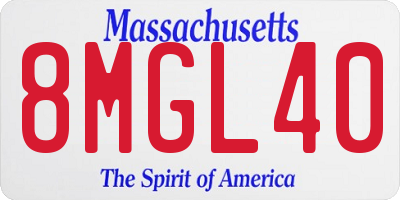 MA license plate 8MGL40