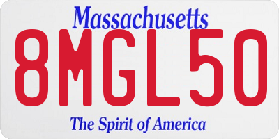 MA license plate 8MGL50