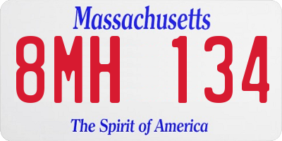 MA license plate 8MH134