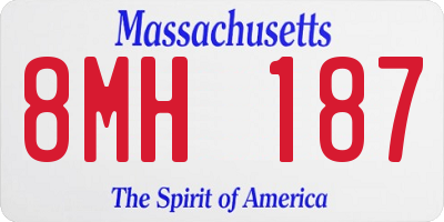 MA license plate 8MH187