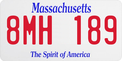 MA license plate 8MH189