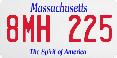 MA license plate 8MH225