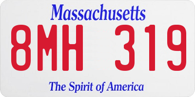MA license plate 8MH319