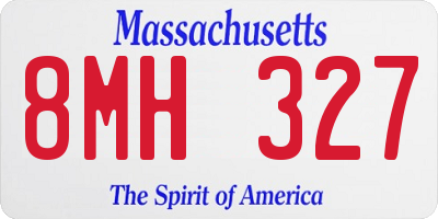 MA license plate 8MH327