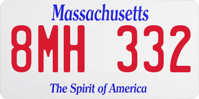 MA license plate 8MH332