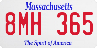MA license plate 8MH365