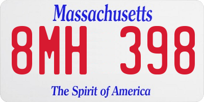 MA license plate 8MH398