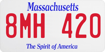 MA license plate 8MH420
