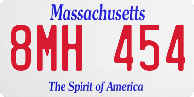 MA license plate 8MH454