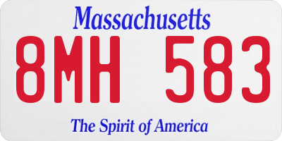 MA license plate 8MH583