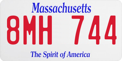 MA license plate 8MH744