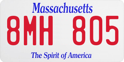 MA license plate 8MH805