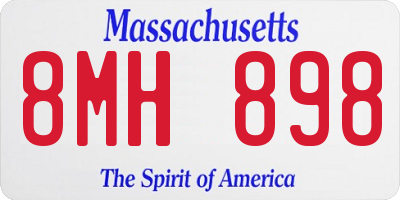 MA license plate 8MH898