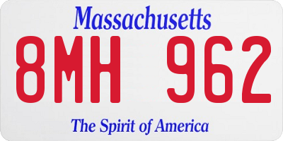 MA license plate 8MH962