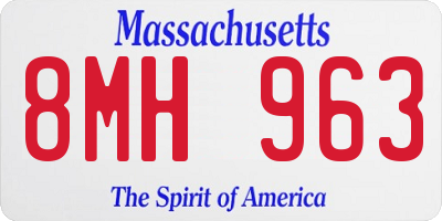 MA license plate 8MH963