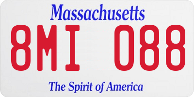 MA license plate 8MI088