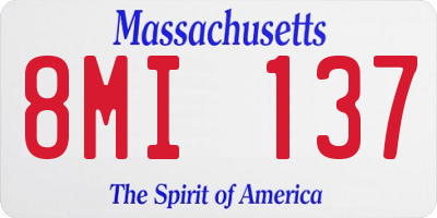 MA license plate 8MI137