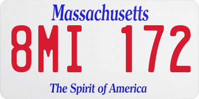 MA license plate 8MI172