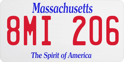 MA license plate 8MI206