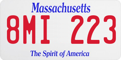 MA license plate 8MI223