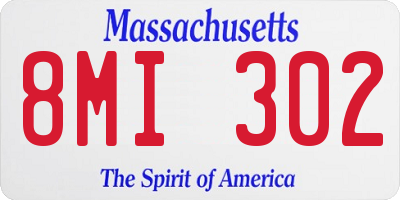 MA license plate 8MI302