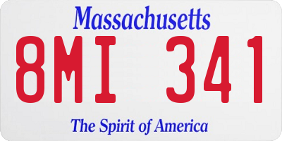 MA license plate 8MI341