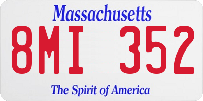 MA license plate 8MI352