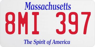 MA license plate 8MI397