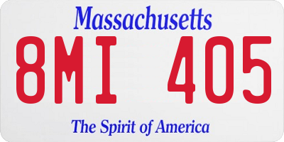 MA license plate 8MI405