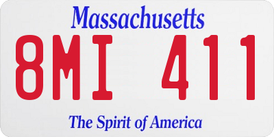 MA license plate 8MI411