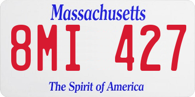 MA license plate 8MI427