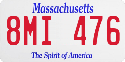 MA license plate 8MI476